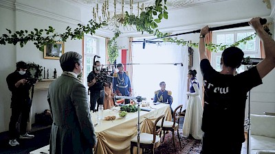 Drehaufnahmen zum Film "Haus Kummerveldt"