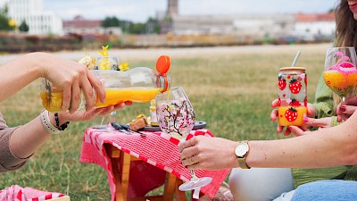 Picknick am Hafen von Münster
