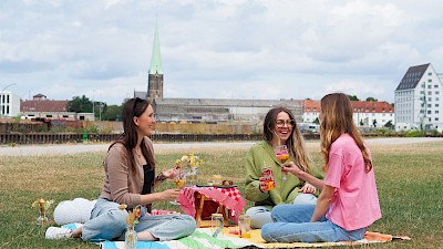 Picknick am Hafen von Münster